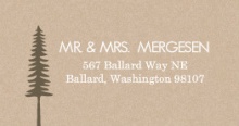 Rustic Pine Trees (Set) Wedding Address Label