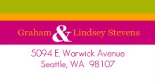 Lime Pink and Yellow Stripes (Set) Address Label