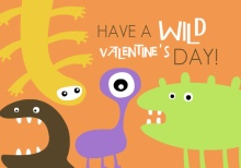 Wild Monster Valentine's Day Card