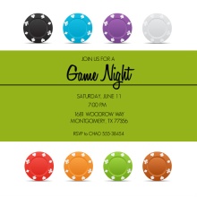 Colorful Poker Chips Poker Party Invitation