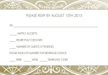 Gold Metallic Antique Style (Set) Wedding Response Card