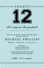 Blue and Black School Letter Graduation Invitation