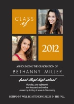 School Colors Simple Four Boxes Graduation Announcement