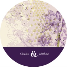 Elegant Purple Floral (Set) Wedding Announcement