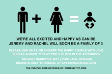 Man Woman and Baby Icon Gender Neutral Baby Shower Invite