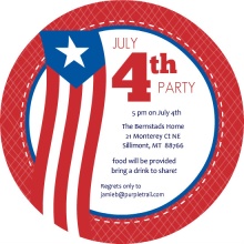 Blue and Red July 4th Circle Party Invites