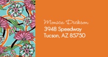 Orange Floral Address Label