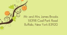 Green Brown and Orange Autumn Themed (Set) Wedding Address Label