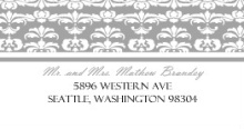 Elegant Gray and White Striped (Set) Address Label