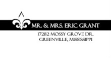 Black and White Fleur De Lis (Set) Wedding Address Label