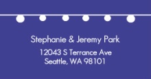 Simple Blue with Hanging Party Lights (Set) Address Label