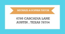 Modern Orange and Aqua Stripes (Set) Address Label 
