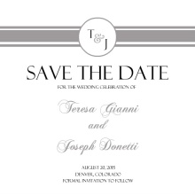 Classic White with Gray Stripe (Set) Save the Date Card