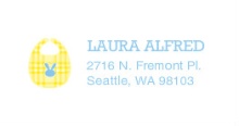 Blue and Yellow Shower for Two (Set) Address Label
