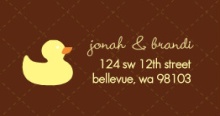 Brown Quilted with Yellow Ducks (Set) Address Label