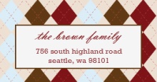 Chocolate Burgundy Plaid (Set) Address Label