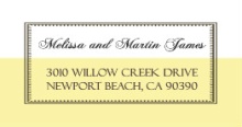 10th Anniversary Yellow and White Vintage (Set) Anniversary Address Label