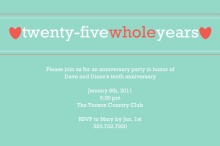 AquaTwenty-Five Whole Years Anniversary Invitation