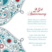 Paisley Red Anniversary (Set) 25th Anniversary Invite