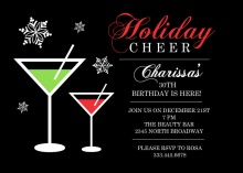 Holiday Cheer Martini 30th Birthday Party Invite