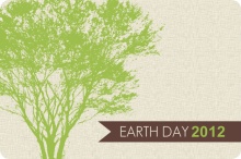 Green Tree and Cream Earth Day Card
