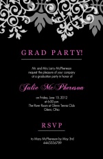 Black and Gray Flourish Graduation Invite