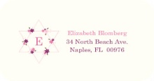 Pink Floral Star Bat Mitzvah (Set) Address Label