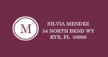 Plum Monogram Swirl Quinceanera (Set) Address Label