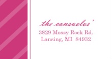 Pink and White Stripes (Set) Quinceanera Address Label