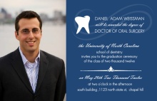 Navy Blue Swirl Dental School Graduation Invitation