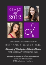 School Colors Four Boxes Medical School Graduation Invitation