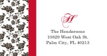 Romantic Roses Black and Red (Set) Address Label