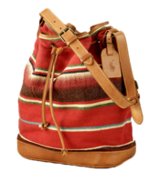 Serape-and-leather-bucket-bag