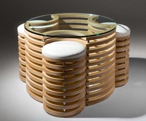3D Coffe Table and Stools 
