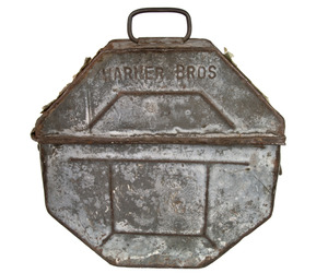 Antique 1958 Warner Bros Galvanized Metal Film Canister
