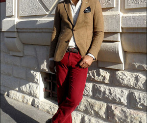 Beige on Red Corduroy