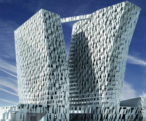 Bella Sky hotel with two leaning towers