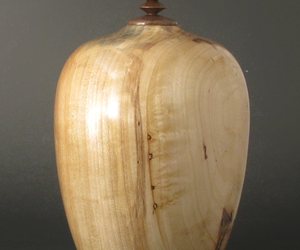 Birch and walnut hollow vessel