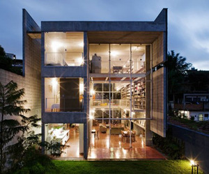 Brazilian home with an incredible library design