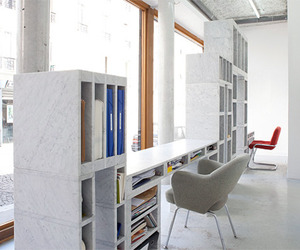 Contemporary-work-desk-and-storage-unit-of-solid-marble-m