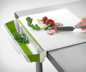 Cutting Board with Collapsible Bin