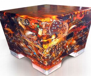 Electronic Waste Recycled into a Geeky Table