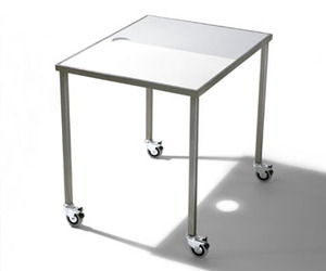 Guajira, a steel and Corian laptop table by Antony Perez