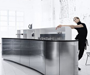 LaCucinaAlessi Curved Stainless Steel Kitchen 