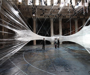 Packing-tape-web-installation-by-numenforuse-m