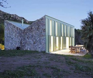 Refuge Cottage of Rustic Stone by Juan Herreros Arquitectos