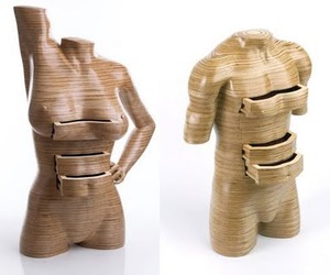 Sculpted Wood Human Form Dressers