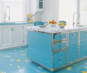 Shiny Blue Kitchen