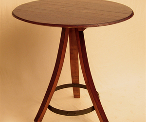 The Bistro round table, recycled French oak wine barrel