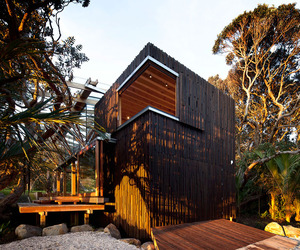 Under Pohutukawa Beach House by Herbst Architects